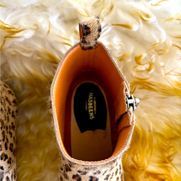 Swedish Hasbeens Boots Zip It Emy Clog Leopard Ankle Bootie - Picture 3 of 10